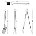 RWM BBQ Grill Tool Set - Heavy Duty Extra Thick Stainless Steel Grill Utensil Set, Spatula, Basting Brush, Fork & Tongs Perfect BBQ Grilling Accessories, Gift Box Package