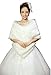 APTRO Women's Faux Fur White Shawl Warm Dress Stole for Winter Weddings Evening Parties Costume