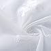 Lazzzy White Sheer Valance Curtains Floral Embroidery Semi Curtains Window Treatment Rod Pocket Embroidered Drapes for Kitchen Living Room Bathroom 16 inch Length 1 Panel