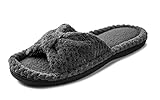 Beverly Rock Womens Plush Big Bow Open Toe Slipper In Classy Colors