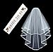 Party Lowkey Bachelorette Party Ribbon Veil with Bride to be Sash/Double Ribbon Edge Center Cascade Bridal Wedding Veil with Comb, Bridal Party Decorations Supplies, Gold/White
