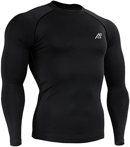 Men's Thermal Compression Athletic Underwear Long Sleeve Asian Size M-4XL Black
