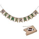 Football Game Day Burlap Banner Super Bowl Kids Birthday Outdoor Sports Party Decorations Supplies