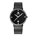 Men Casual Date Quartz Wrist Watches Gent Waterproof Sports Watch Elite Ultra Thin Clock WR-8018 (black)