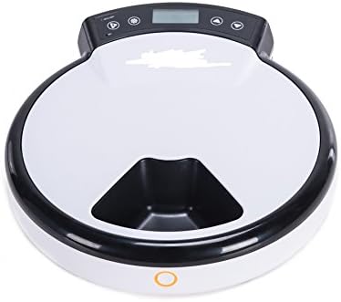 Happy Habor Automatic Pet Feeder 5 x 240ml Meal Trays for Small Cats &amp; Dogs, for Dry &amp; Semi-Wet Food, Dual Power Systems