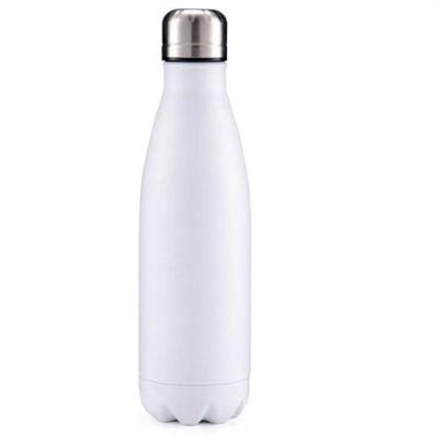 Boolavard Water Bottle Vacuum Insulated Stainless Steel Water Bottle BPA Free Metal Sports Bottle Double Wall Insulated Cold and Warm Drinks 17OZ / 500ML (White)