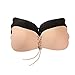 Kingoudoor Strapless Bra Self Adhesive Invisible Silicone Reusable Push Up Bra with Drawstring 2Pack, C, Beige/Black