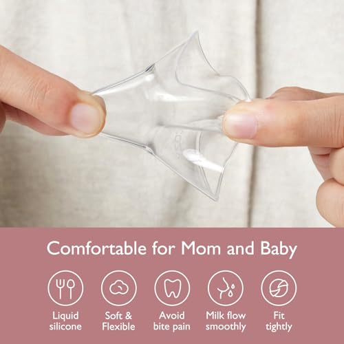 Momcozy Contact Nipple Shields, 100 FoodGrade Silicone for Breastfeeding Difficulties, Ultra