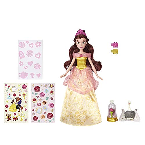 Disney Princess E5599EU4 Die schöne Glitzerprinzessin, Puppe mit Glitzer-Streuer und Zubehör, Multicolor
