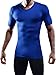 NELEUS Men's 3 Pack Athletic Baselayer Compression Short Sleeve Shirts,5011,Black,Blue,Grey,L,EUR XL