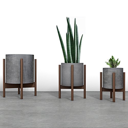 RISEON Mid Century Modern Plant Stand, Wood Indoor Flower Pot Holder Display Potted Rack Rustic,Large Wooden Floor Planter Stand (Planter Not Included) (Large, Dark Brown) - Thumbnail 6