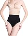 Lelinta Women High-Waisted Thong Body Shaper Boyshorts Control Brief,Black,M(Fit For Waist:25.2