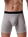 IKINGSKY Mens's Cotton Pouch Trunks Sexy Bulge Long Leg Boxer Underwear (X-Large, Gray)