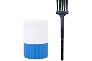 Pill Cutter | Stainless Steel Blades for Cutting Small/Tiny Pills | ABS Cutter for Fine Powder |Includes Cleaning Brush (Blue