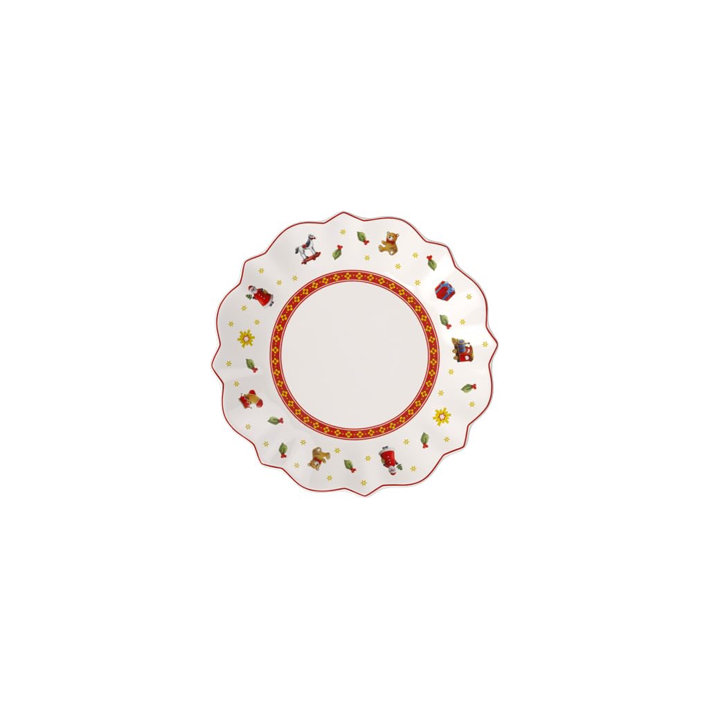 Villeroy & Boch – Toy's Delight Bread Plate Red and White, Microwave Safe, Christmas, Table, Plate, Premium Porcelain