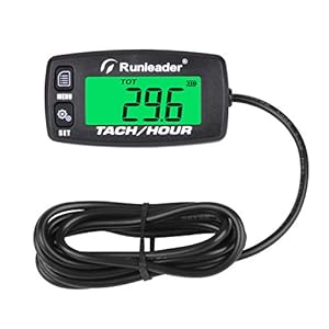 Runleader Digitale motoruurteller, onderhoudsherinnering, toerenteller voor zitgrasmaaier, tractorgenerator, marine, ATV…