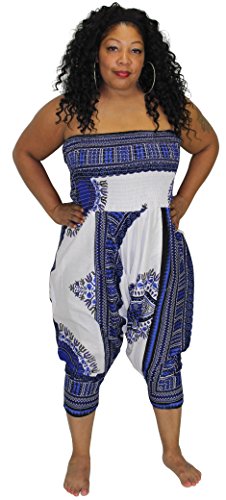 African Planet Women's Dashiki Harem Jumper Romper