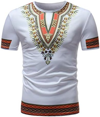 YKARITIANNA Fashion Men's Slim Fit V Neck Printed Muscle Tee T-Shirt Casual Tops Blouse