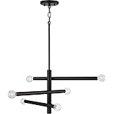 Capital Lighting 451261MB Zane Modern Minimalist Sputnik Style Sleek Lines Chandelier, 6-Light 360 Total Watts, 12" H x 26" W