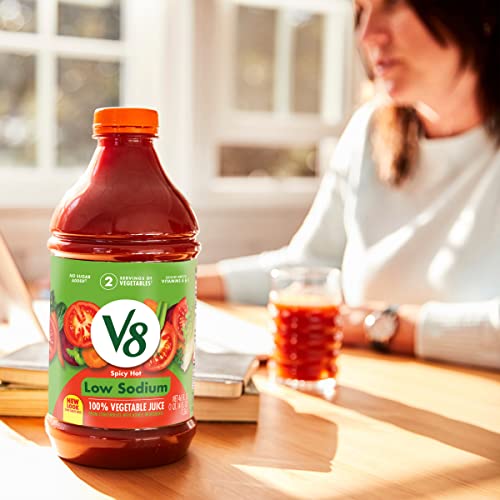 V8 Low Sodium Spicy Hot 100 Vegetable Juice, Vegetable Blend Juice