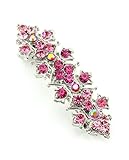 Women's Rhinestone Metal Hair Barrette Clip Hair Pin Antique Silver IMB2145