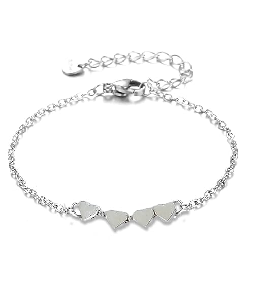 Tivleed 40th & 50th Birthday Gifts for Women .Birthday Gifts for Women,Sterling Silver Heart Bracelet for Thoughtful Present, Silver-Coloured Jewellery with Heart Accents & Gift Card
