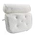 vivamoos Shower Bath Sponge & Ergonomic Bathtub Pillow, Supports Spa Pillow for Head and Back, Comfy Hot Tub Pillow with Mesh Cushion for Jacuzzi Bubble Soaking Bath at Home and Hotel, Pure White