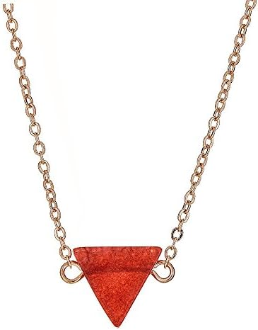 [Handmade Minimalist Triangle Natural Stone Short Necklace] Carnelian (5/7)