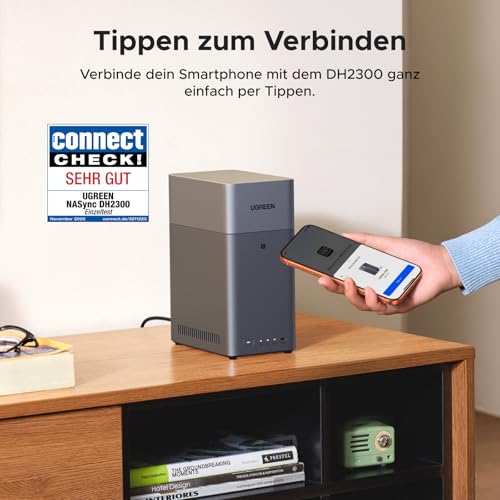 UGREEN NASync DH2300 2 Bay Desktop NAS mit 100W USB C Kabel (Diskless) 2
