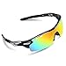 OBERLY S01 Polarized Sports Sunglasses with 4 Interchangeable Lenses for Men Women Cycling Baseball Golf Fishing Driving Glasses