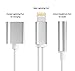 2 in 1 Lightning Charger Adapter and Charger, Seotic Headphones Adapter, Charger Adapter, Lightning to 3.5mm Headphone Jack Audio Adapter for iphone 7 / 7 plus (Silver)