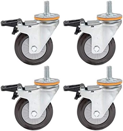 Ace Xx 4x自在キャスター 家具用キャスター 輸送用キャスター ヘビーデューティーキャスター M14 ブレーキ付き お得なキャンペーンを実施中 M16回転式ねじ棒 最大負荷容量344 4ブレーキ Kg M14