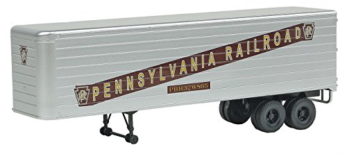 35' Fluted-Side Trailer 2-Pack - Assembled -- Pennsylvania Railroad (silver, Tuscan)