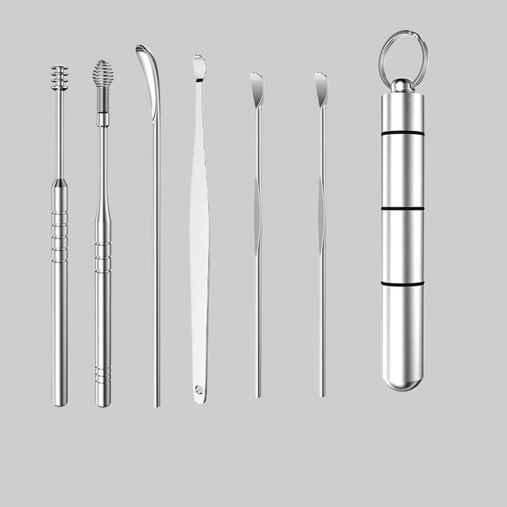 Namvo Ear Cleaner Wax Remover, 6Pcs Stainless Steel Ear Picker Cleaning Tools for Adults Men Women