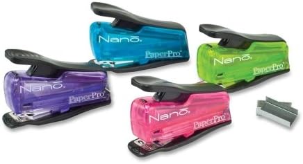 PaperPro Nano Mini Stapler - Desktop Stapler - 12 Sheets Capacity - Assorted