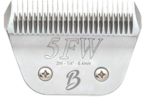 Bucchelli Detachable A Series Wide 5f Blade Dog Grooming Cuts Length 1/4" - 6.4mm Japanese High Carbon Steel Wide 6.4 mm Clipper Blade 5f | Detachable Blade Clippers (Compatible A5 Series(B5FW)