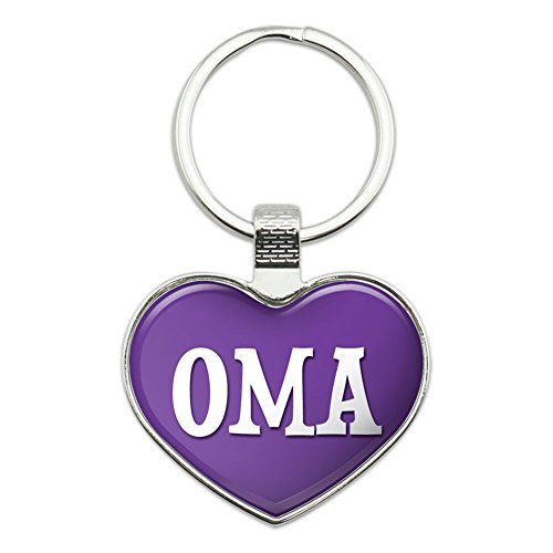 Metal Keychain Key Chain Ring Purple I Love Heart Names Female O - Oma