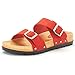 DREAM PAIRS ABI Women's Summer Open Toe Double Buckle Strap Fashion Cozy Footbed Flat Sandals