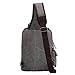 Ulgoo Canvas Messenger Bag Single Shoulder Backpack Durable Strap Travel Rucksack (Grey)