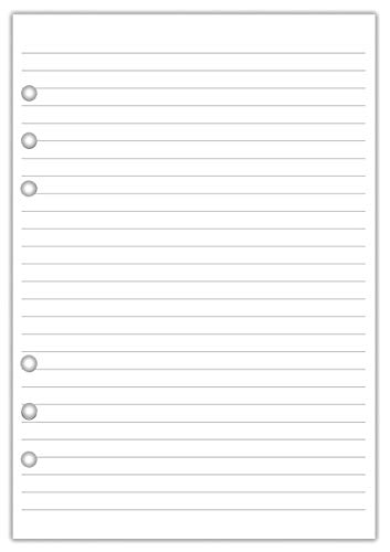 A5 Planner Filler Paper 5-3/4" x 8-1/4", College Ruled, 6-Hole Punched Loose Leaf Paper for 6-Ring Binders, 100 Sheets Per Pack - Thumbnail 6