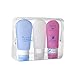 Kitdine Portable Soft Silicone Travel bottles Set (Pink + White + Blue)