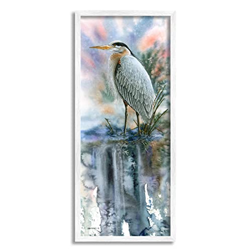 Stupell Industries Heron Bird Pond Water's Edge Giclee Framed Wall Art, Design…