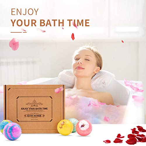 Bath Bombs 12 Pcs Gift Set - Deep Bath Salt Moisten Skin Smooth and Delicate Handmade Bath Gift Set Idea Birthday Gift Bubble Bath Bombs Apply to for Men Women Child Friends