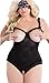 IYISS Women's Mesh Lace Open Cup Crotchless Teddy Lingerie with Eye Mask
