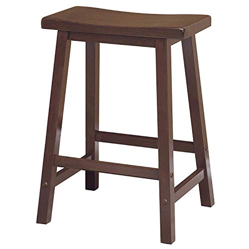 Amazon Com Newelegant Wood Stool Saddle Counter Stool 24 Inch