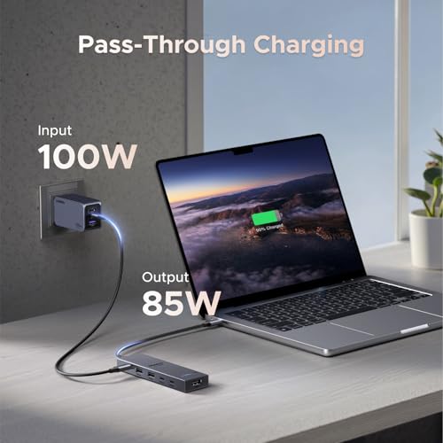 UGREEN Revodok USB-C Hub 6-in-1 10Gbps USB C 3.2 & USB A 3.2 4K 60Hz HDMI, 100W Power Delivery Type C Hub Multiport Adapter for iPhone 17, MacBook Pro/Air, HP, Dell