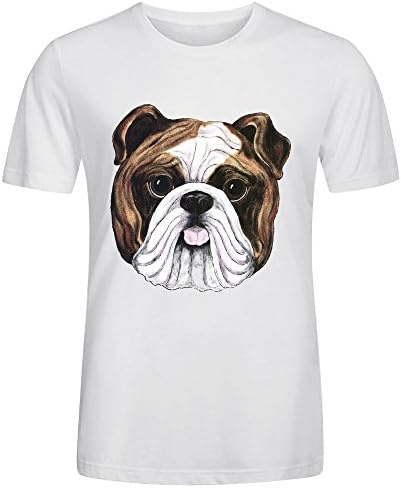 Bulldog By Nina Lyman Of Dogs By Nina Men Crew Neck T Shirts White