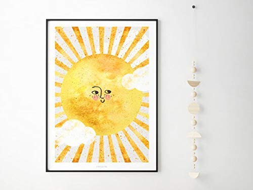 Kunstdruck Poster Little Sun Von Typealive Print Fur Das Kinderzimmer Im Retro Style Zur Geburt In Verschiedenen Formaten Amazon De Handmade