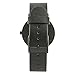 BIJOUONE B001 Black Leather Stainless Steel Swiss Quartz Analog Unisex Watch, Matte Black Case