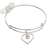 Alex and Ani Crystal in Heart Charm Bangle Bracelet
